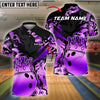 BlueJose Bowling King Crown Golden Pattern Customized Name 3D Shirt (4 Colors)