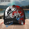 BlueJose Fishing Ocean Predator Splash Red Black Honeycomb Design Personalized Cap (13 Breeds)