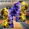 BlueJose Bowling & Pins Viking Battle Lightning Customized Name, Team Name 3D Shirt (4 Colors)