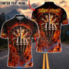 BlueJose Darts Flaming Skeleton Middle Finger Dartboard Multicolor Options Personalized Name Shirt (4 Colors)