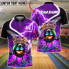 BlueJose Bowling & Pins King Crown Fire Lightning Customized Name, Team Name 3D Shirt (4 Colors)