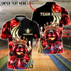 BlueJose Bowling & Pins Royal Fire King Smoke High Customized Name, Team Name 3D Shirt (4 Colors)