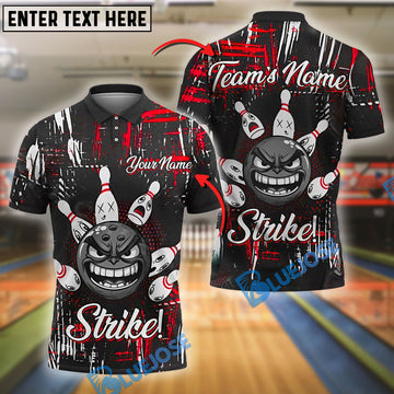 BlueJose Bowling And Pins Strike Master Customized Name, Team Name 3D Shirt (4 Colors)