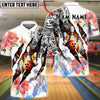 BlueJose Bowling And Pins Polynesian Hibiscus Turtle Customized Name, Team Name 3D Shirt (4 Colors)
