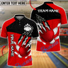 BlueJose Bowling And Pins Ball Claw Strike Customized Name, Team Name 3D Shirt (4 Colors)