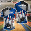 BlueJose Bowling And Pins Cool Ball & Happy Pins Customized Name 3D Shirt (4 Colors)