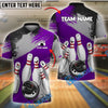 BlueJose Bowling And Pins Cool Ball & Happy Pins Customized Name 3D Shirt (4 Colors)