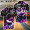 BlueJose Bowling And Pins Angry Shark Customized Name, Team Name 3D Shirt (4 Colors)