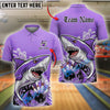 BlueJose Bowling And Pins Shark Ocean Predator Customized Name, Team Name 3D Shirt (4 Colors)