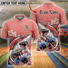 BlueJose Bowling And Pins Shark Ocean Predator Customized Name, Team Name 3D Shirt (4 Colors)