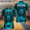 BlueJose Bowling And Pins Hellfire Skull Flames Inferno Customized Name 3D Shirt (4 Colors)