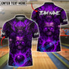 BlueJose Bowling And Pins Hellfire Skull Flames Inferno Customized Name 3D Shirt (4 Colors)