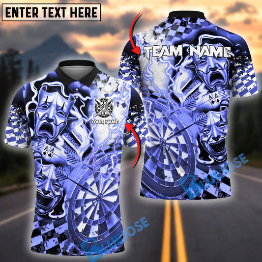 BlueJose Darts Electric Theatrical Multicolor Options Personalized Name Shirt (4 Colors)