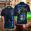 BlueJose Billiards Yin And Yang 8 & 9-Ball Flame Lightning Dragon Personalized Name Shirt (4 Colors)