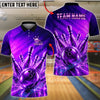 BlueJose Bowling Golden Strike Ball & Pins Explosion Customized Name, Team Name 3D Shirt (6 Colors)