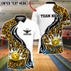 BlueJose Bowling & Pins Flame Motion Leopard Skin Design Customized Name, Team Name 3D Shirt (6 Colors)