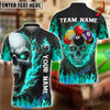 BlueJose Billiards Ball 8 Skull Fire Flame Mind Game Personalized Name Team Name Unisex Shirt (4 Colors)