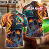 BlueJose Billiards Yin And Yang Ball 8&9 Flaming Skull Abstract Personalized Name, Team Name Unisex Shirt