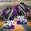 BlueJose Bowling And Pins Grunge Paint Customized Name, Team Name 3D Shirt (4 Colors)
