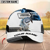 BlueJose Fishing Blue Smoke Hexagon Pattern Personalized Cap (12 Breeds)