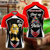 BlueJose Billiards 9-Ball Pool Shut Up and Shoot Ver Triangle Rack Personalized Name, Team Name Unisex Shirt (4 Colors)