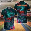 BlueJose Bowling And Pins Eagle Neon Style Customized Name, Team Name 3D Shirt (4 Colors)