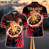 BlueJose Darts Fiery Dartboard Explosion 2 Customized Name, Team Name 3D Shirt (4 Colors)