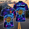 BlueJose Darts Neon Angry Target ‚ÄúJust Throw It‚Äù Design Customized Name, Team Name 3D Shirt (4 Colors)