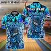 BlueJose Bowling And Pins Cartoon Wolf vs Angry Pins Customized Name, Team Name 3D Shirt (4 Colors)