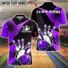 BlueJose Bowling And Pins Striking Pins Customized Name, Team Name 3D Shirt (4 Colors)