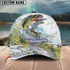 BlueJose Fishing Gold Premium Skinfish Pattern Personalized Cap (Bass, Trout, Walleye, Mahi-Mahi, Striped Bass, Crappie, Pike, Salmon)