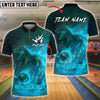BlueJose Bowling And Pins Bowlosaurus T-Rex Firestorm Customized Name, Team Name 3D Shirt (4 Colors)