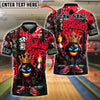 BlueJose Bowling And Pins King Flame Ball Graffiti Style Customized Name, Team Name 3D Shirt (4 Colors)
