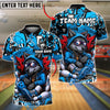 BlueJose Bowling And Pins Graffiti Wolf Streetwear Style Customized Name, Team Name 3D Shirt (4 Colors)