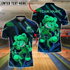 BlueJose Bowling And Pins Killer Bear Neon Glow Customized Name, Team Name 3D Shirt (4 Colors)