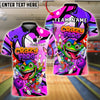 BlueJose Bowling And Pins Crazy Frog Cartoon Character Customized Name, Team Name 3D Shirt (4 Colors)