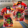 BlueJose Bowling And Pins Crazy Frog Pilot Adventure Style Customized Name, Team Name 3D Shirt (4 Colors)