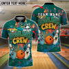 BlueJose Bowling And Pins Cartoon City Crew Customized Name, Team Name 3D Shirt (4 Colors)
