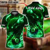 BlueJose Billiards 8 Ball Lightning Wolf Personalized Name, Team Name Unisex Shirt (4 Colors)