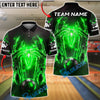 BlueJose Bowling And Pins Spider Flame Customized Name, Team Name 3D Shirt (4 Colors)