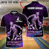 BlueJose Bowling And Pins Cyber Robot Customized Name, Team Name 3D Shirt (4 Colors)