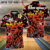 BlueJose Bowling And Pins Monkey Neon Customized Name, Team Name 3D Shirt (4 Colors)