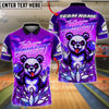 BlueJose Bowling And Pins Panda Neon Synthwave Bowshit Customized Name, Team Name 3D Shirt (4 Colors)