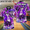 BlueJose Bowling And Pins Wolf Graffiti Streetwear Customized Name, Team Name 3D Shirt (4 Colors)
