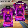 BlueJose Bowling And Pins Neon King Gorilla Customized Name, Team Name 3D Shirt (4 Colors)