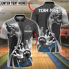 BlueJose Bowling And Pins Premium Wolf Strike Customized Name, Team Name 3D Shirt (6 Colors)