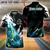 BlueJose Bowling And Pins Lightning Neon Thunder Dragon Breath Customized Name, Team Name 3D Shirt (4 Colors)
