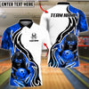 BlueJose Bowling And Pins Flame Grim Reaper White Background Customized Name, Team Name 3D Shirt (4 Colors)