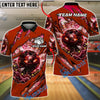 BlueJose Bowling And Pins Thunder Strike Ball Customized Name, Team Name 3D Shirt (4 Colors)