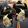 BlueJose Darts Luxury Flame Gold Personalized Name, Team Name Unisex Shirt (6 Colors)